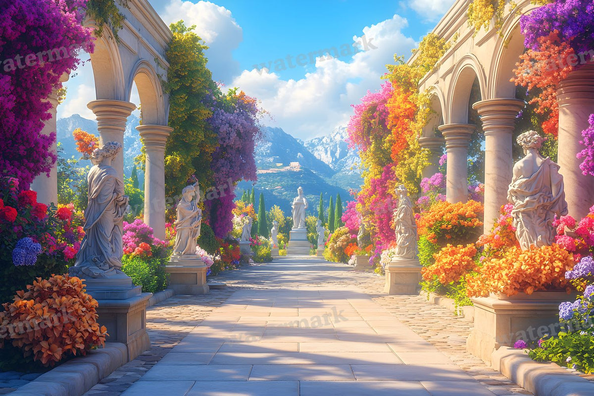 Baroque Marble Garden digital photo backdrop for photo editing, preview 67