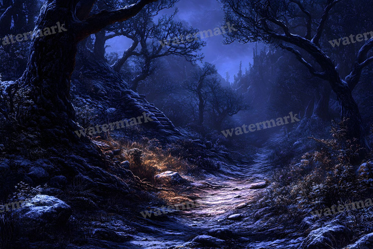 Spooky Forest digital photo backdrop for photo editing, preview 67