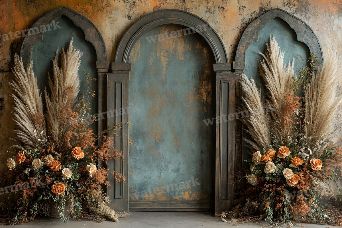 Boho Olive Arch Backdrop Images