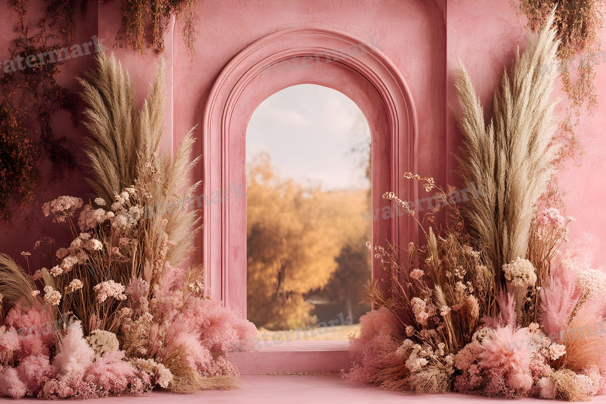 Boho Pink Arch Backdrop Images