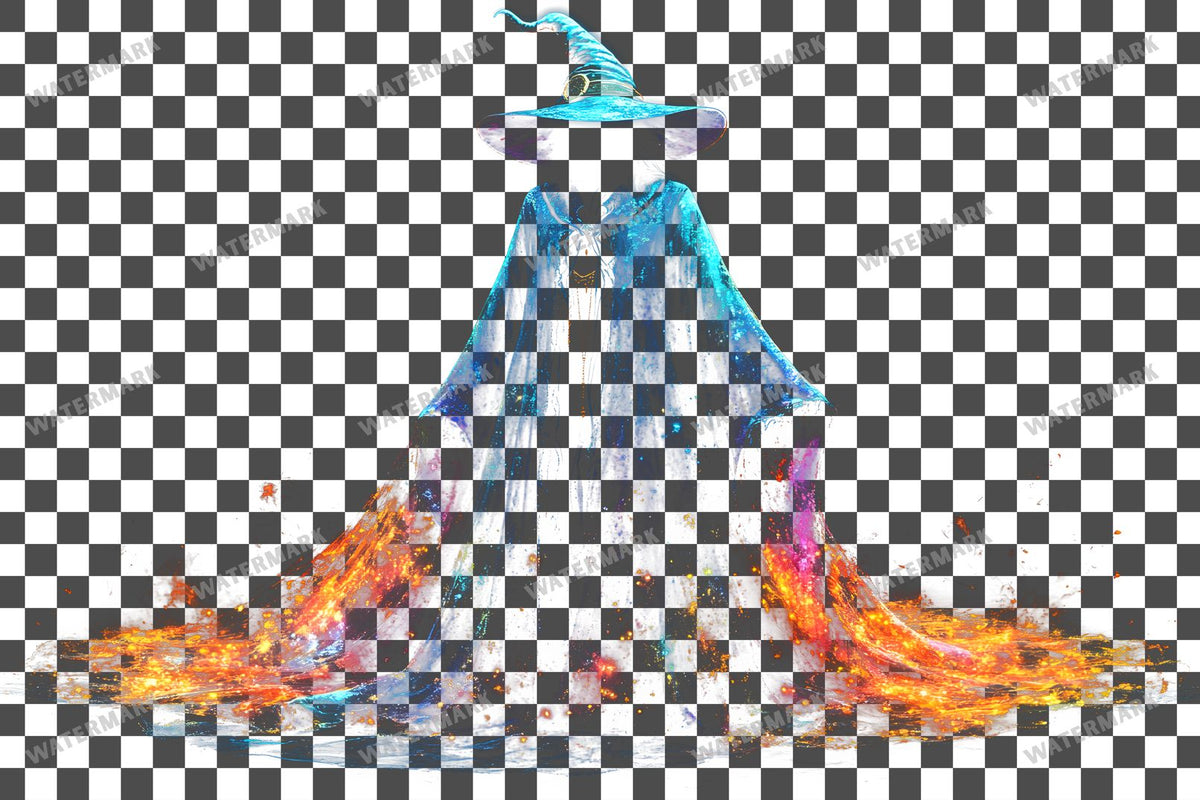 Vibrant Witchs Robe Transparent Overlay Pngs