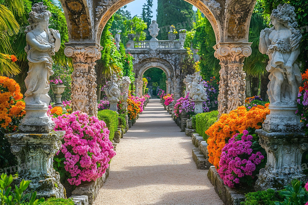 Baroque Marble Garden digital photo backdrop for photo editing, preview 68