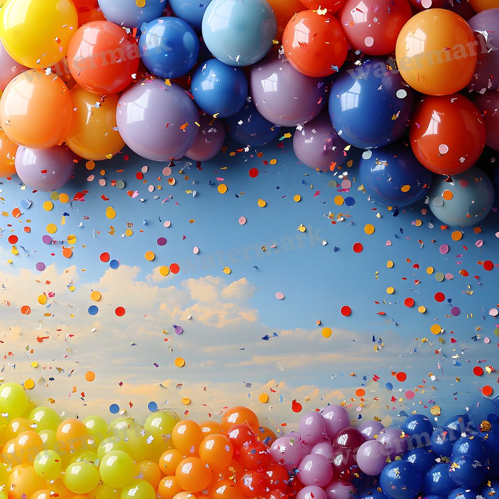 Rainbow Balloon Backdrop Images
