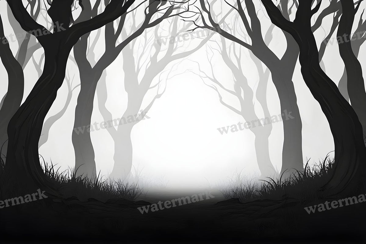 Spooky Forest digital photo backdrop for photo editing, preview 68