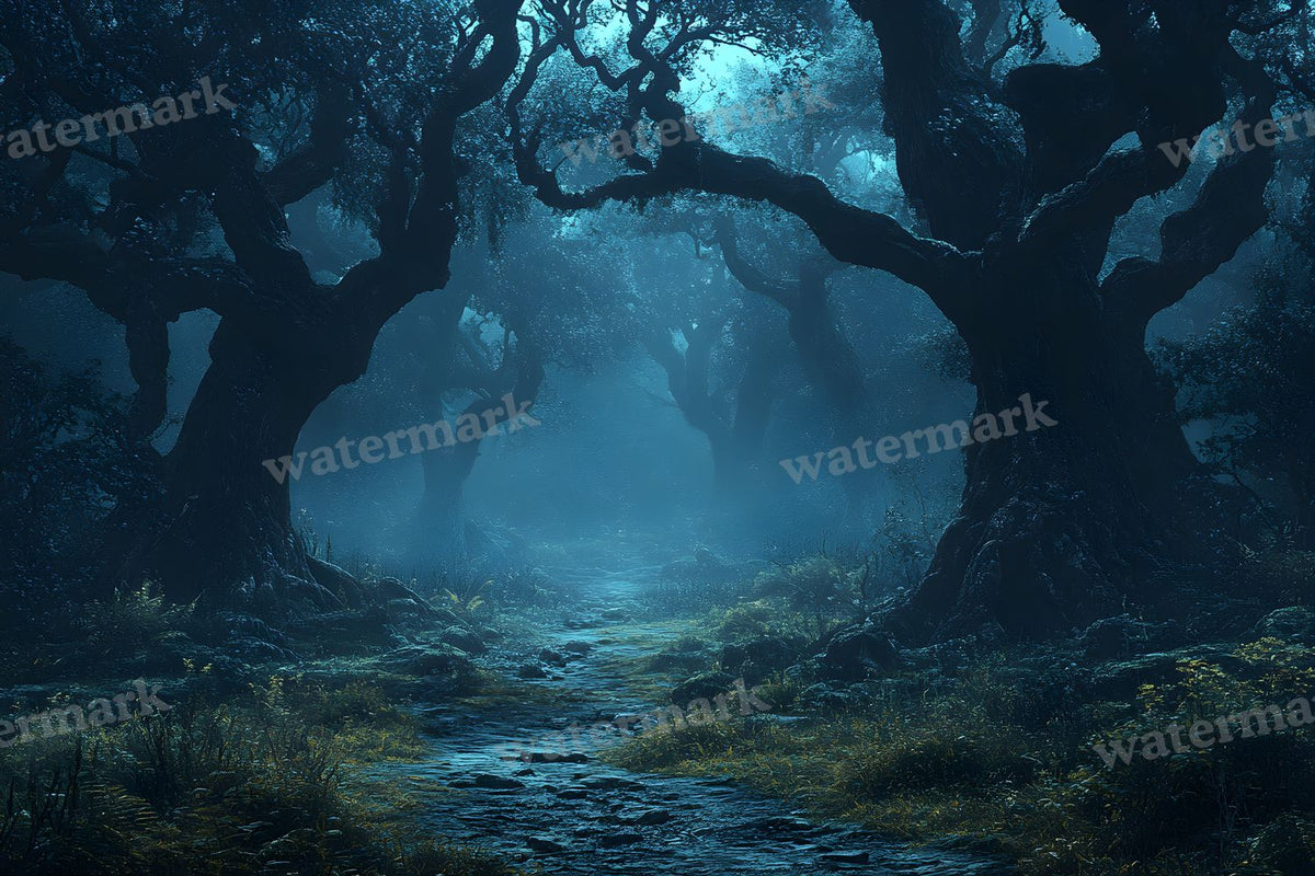 Spooky Forest digital photo backdrop for photo editing, preview 68