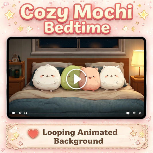 Kawaii Cat Background | Cute Animated Backdrop Loop Video | Cozy Plush Pet Bed Scene for Stream, TikTok, YouTube, Overlays