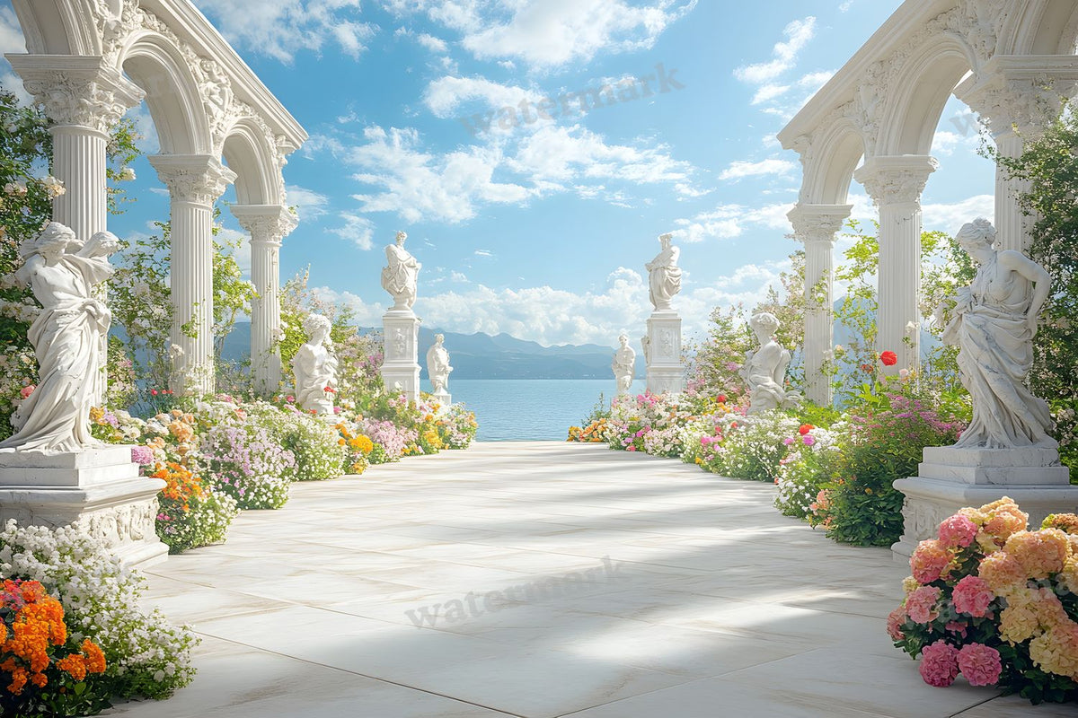 Baroque Marble Garden digital photo backdrop for photo editing, preview 69