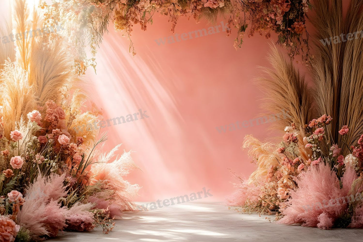 Boho Pink Arch Backdrop Images