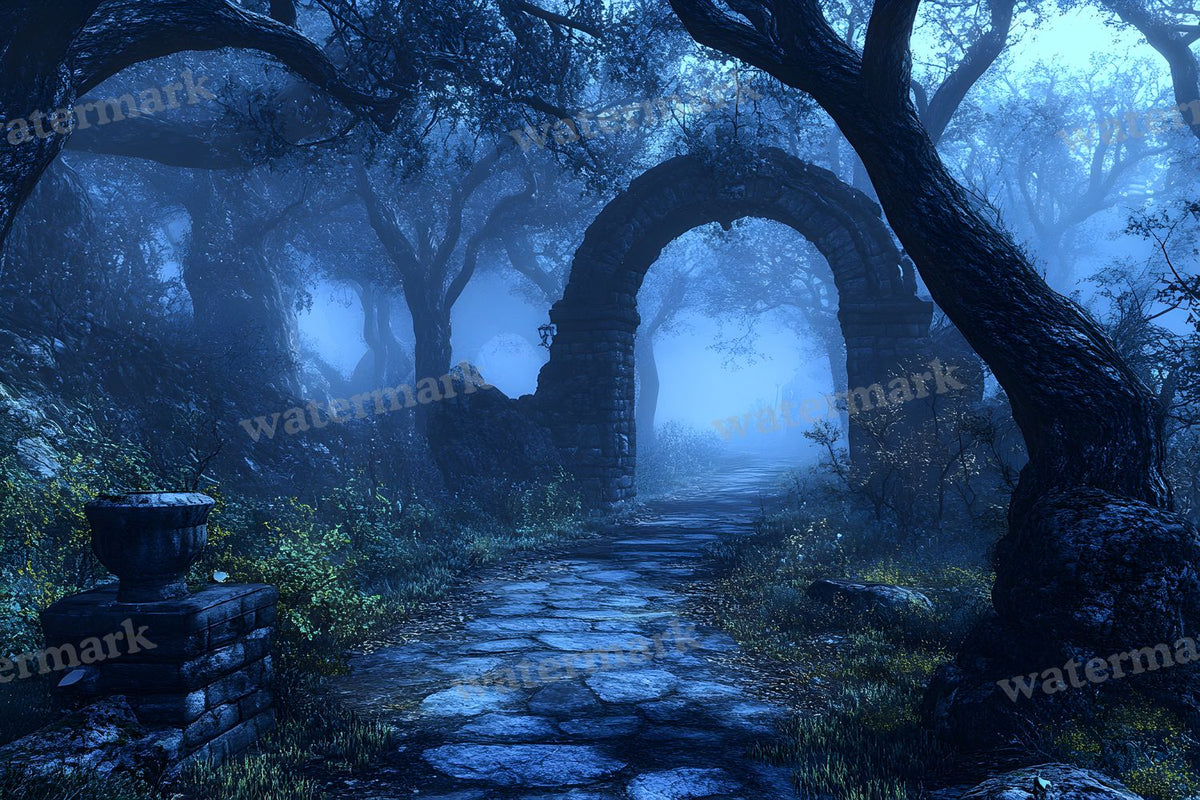 Spooky Forest digital photo backdrop for photo editing, preview 70
