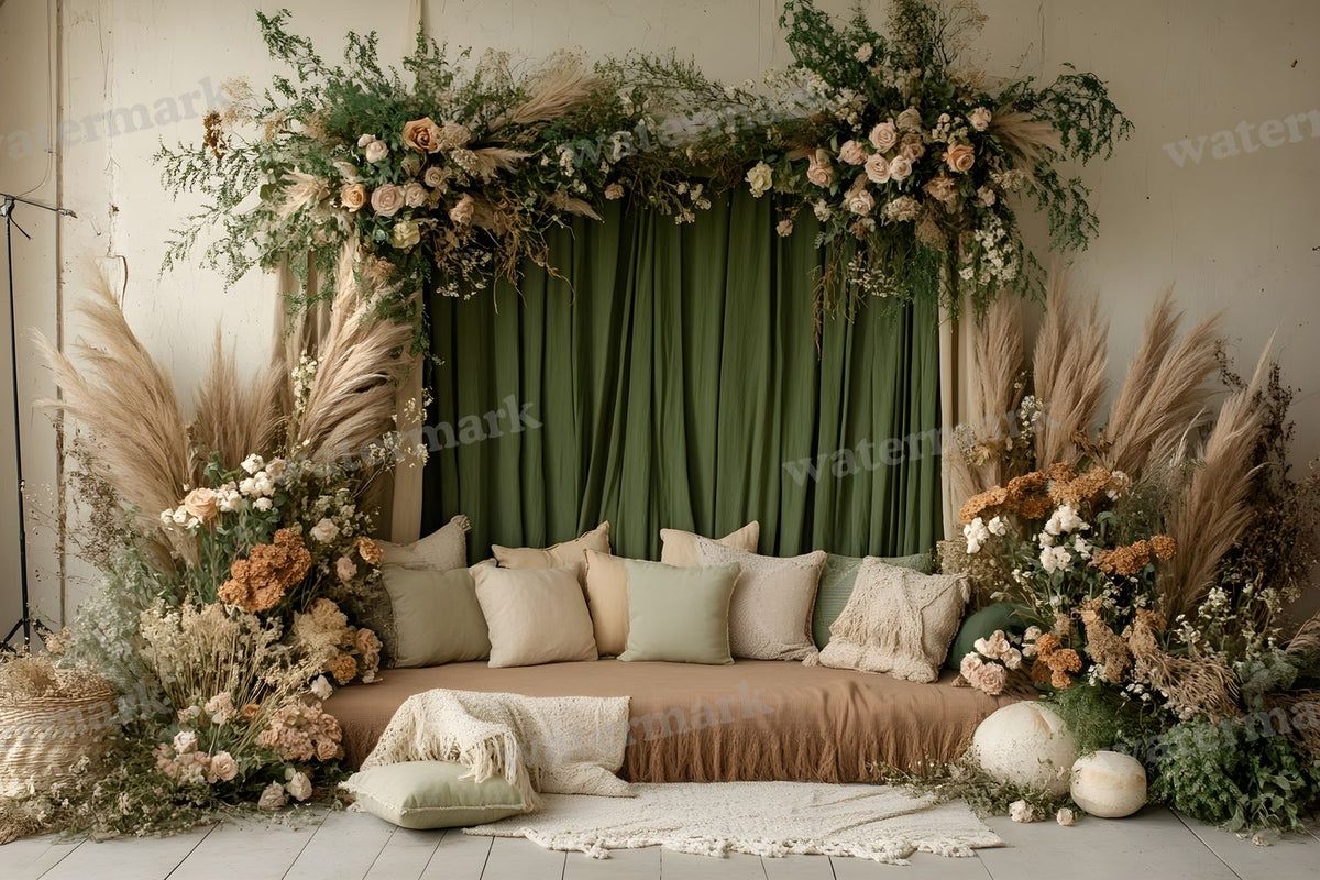 Boho Olive Arch Backdrop Images