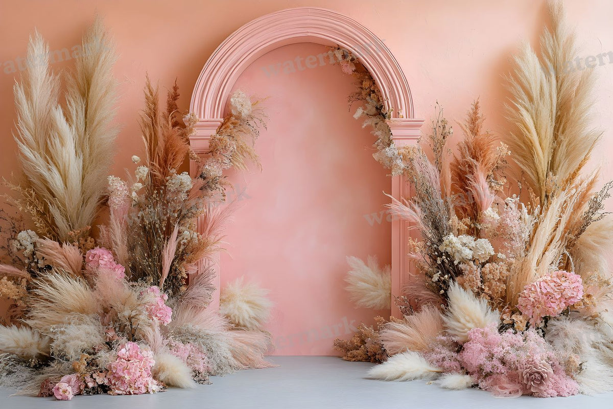 Boho Pink Arch Backdrop Images