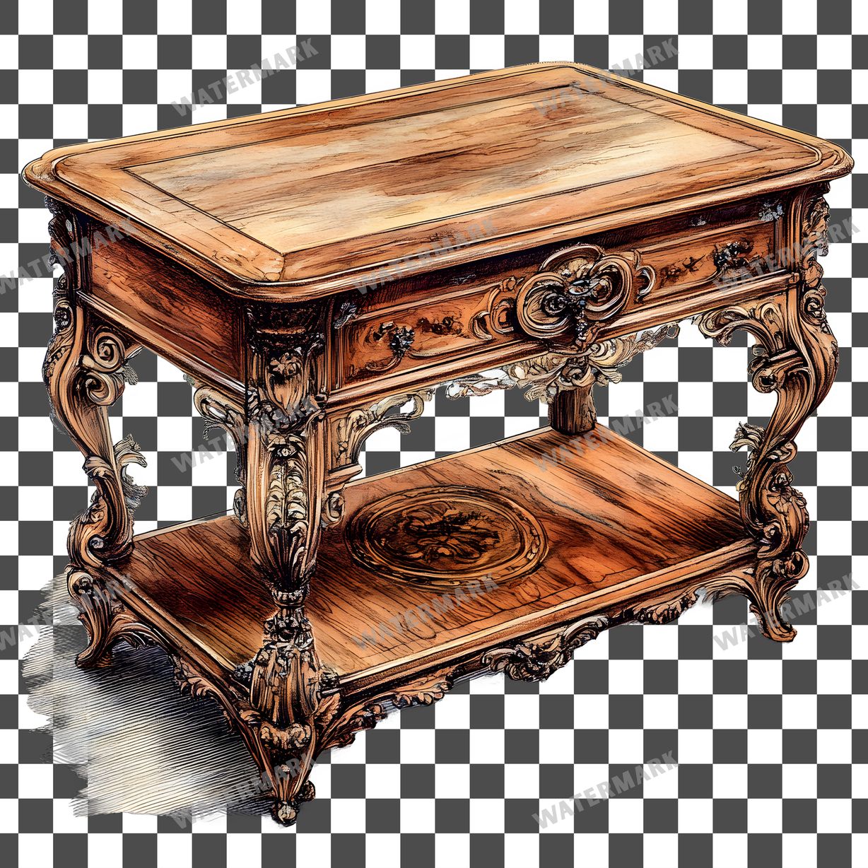 Wooden Rockin Vintage Style Clipart Pngs