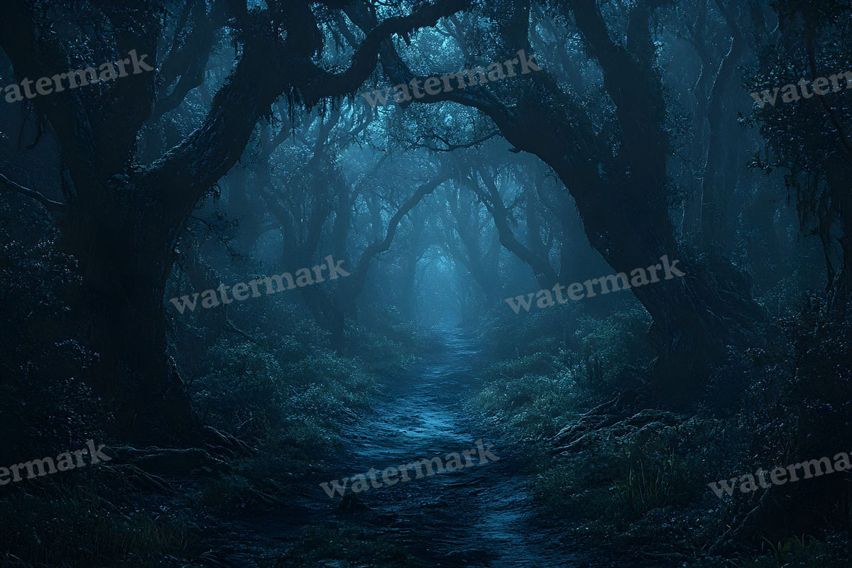 Spooky Forest digital photo backdrop for photo editing, preview 71