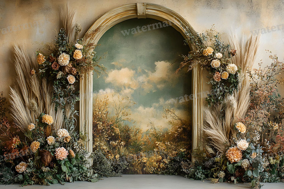 Boho Olive Arch Backdrop Images