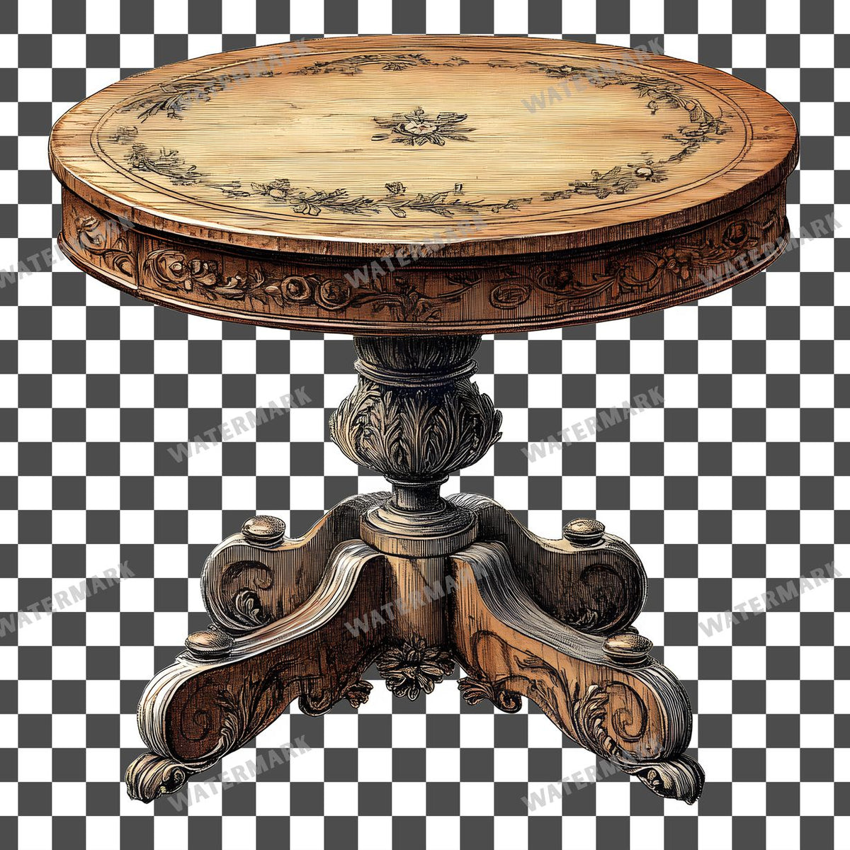 Wooden Rockin Vintage Style Clipart Pngs