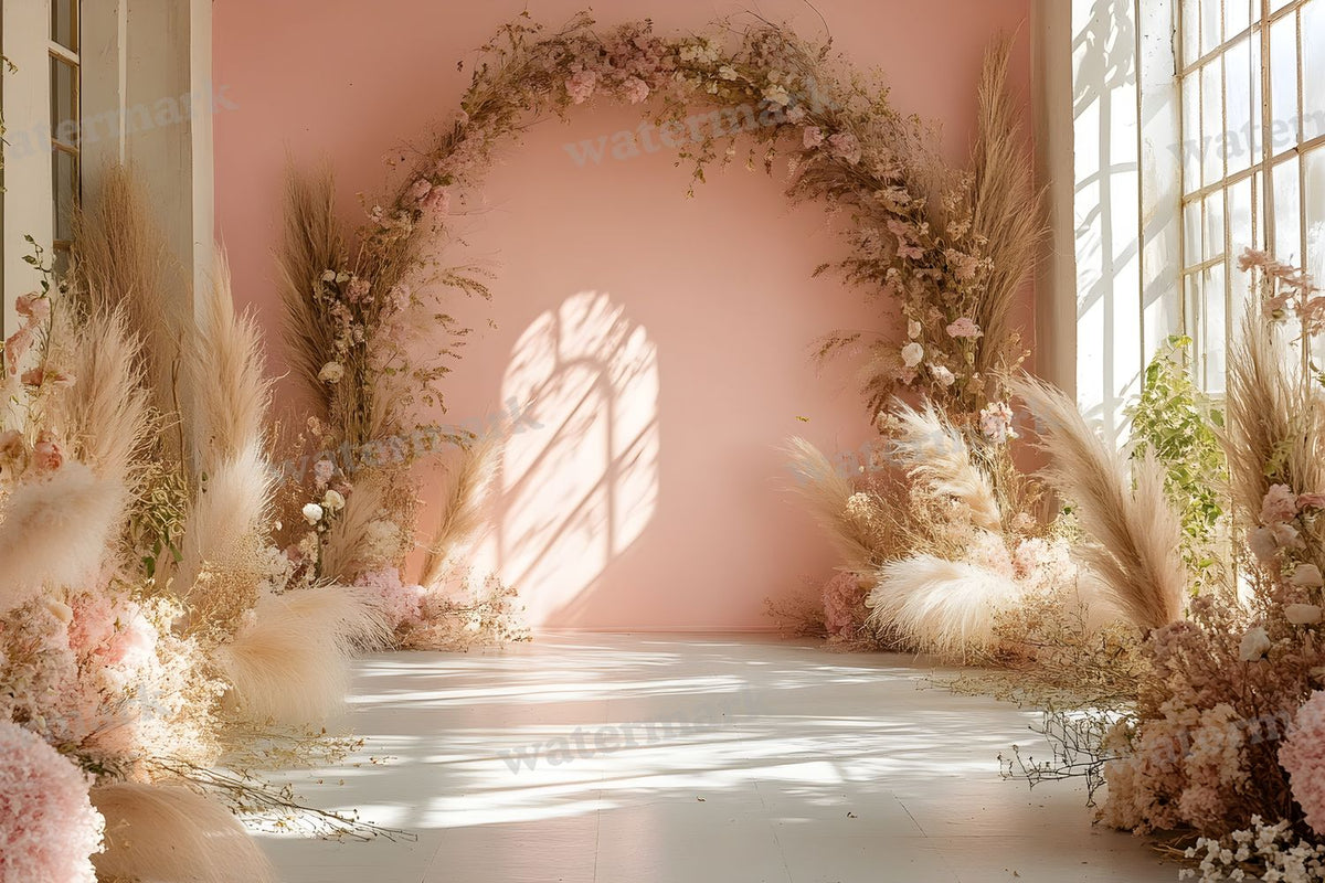 Boho Pink Arch Backdrop Images
