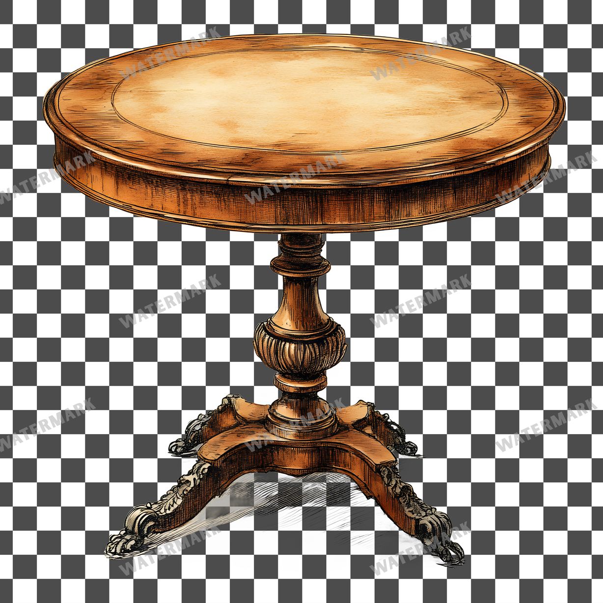 Wooden Rockin Vintage Style Clipart Pngs