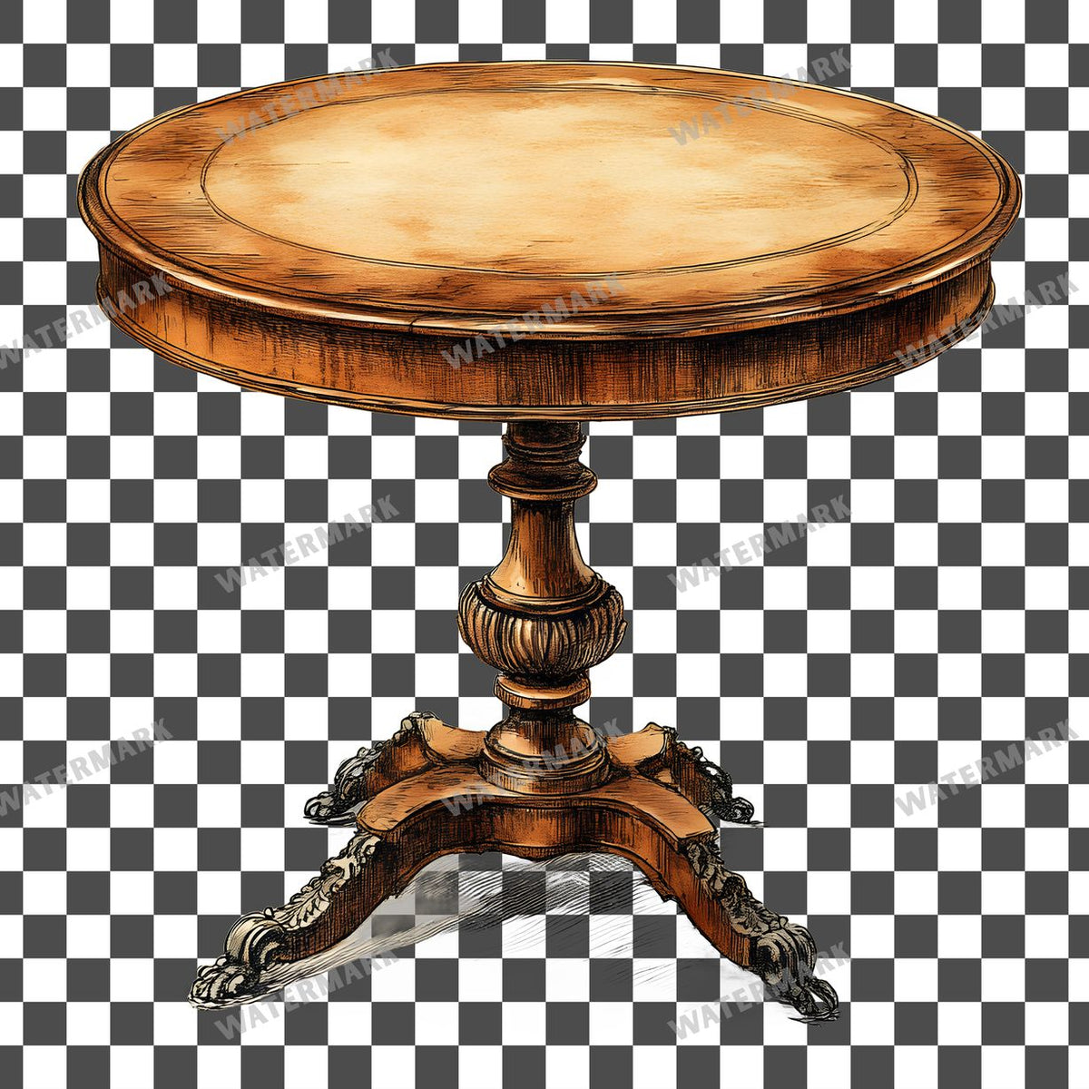 Wooden Rockin Vintage Style Clipart Pngs