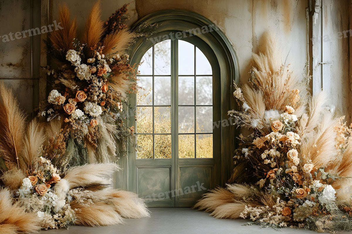 Boho Olive Arch Backdrop Images