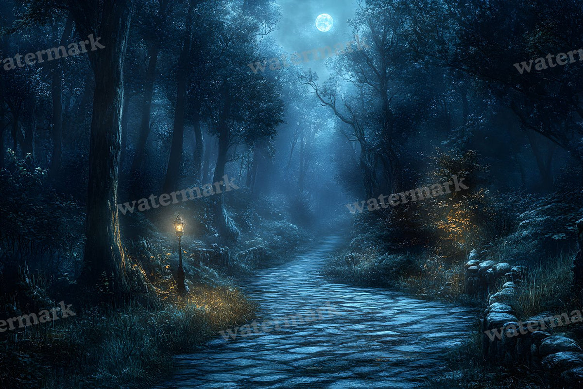 Spooky Forest digital photo backdrop for photo editing, preview 75