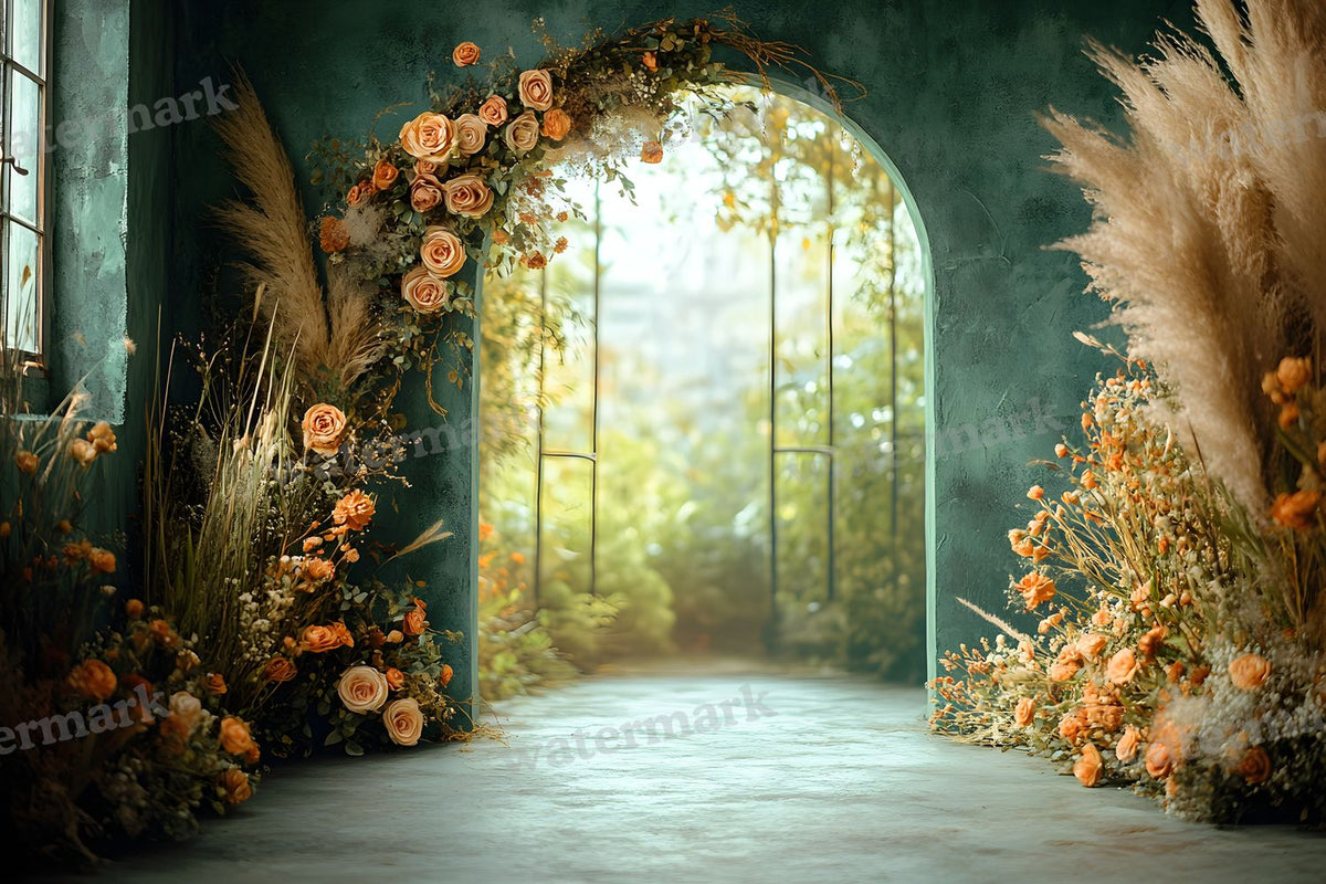 Boho Olive Arch Backdrop Images