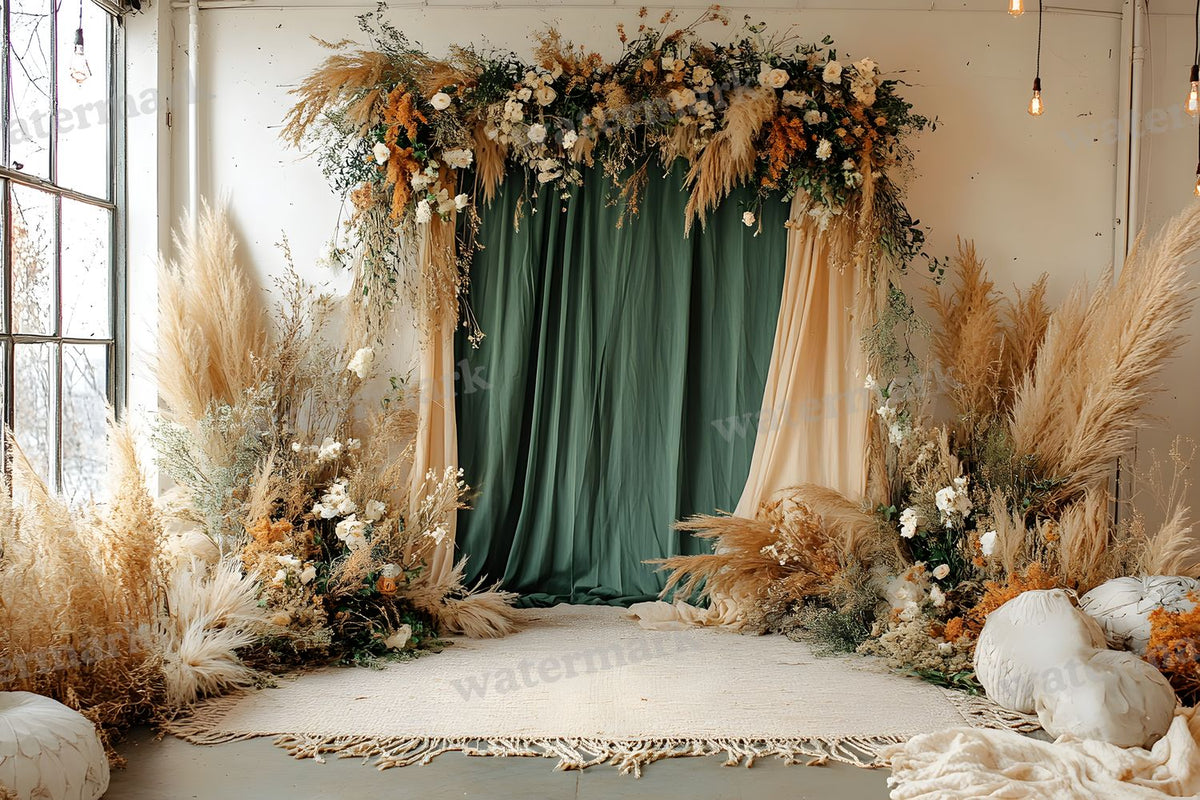Boho Olive Arch Backdrop Images