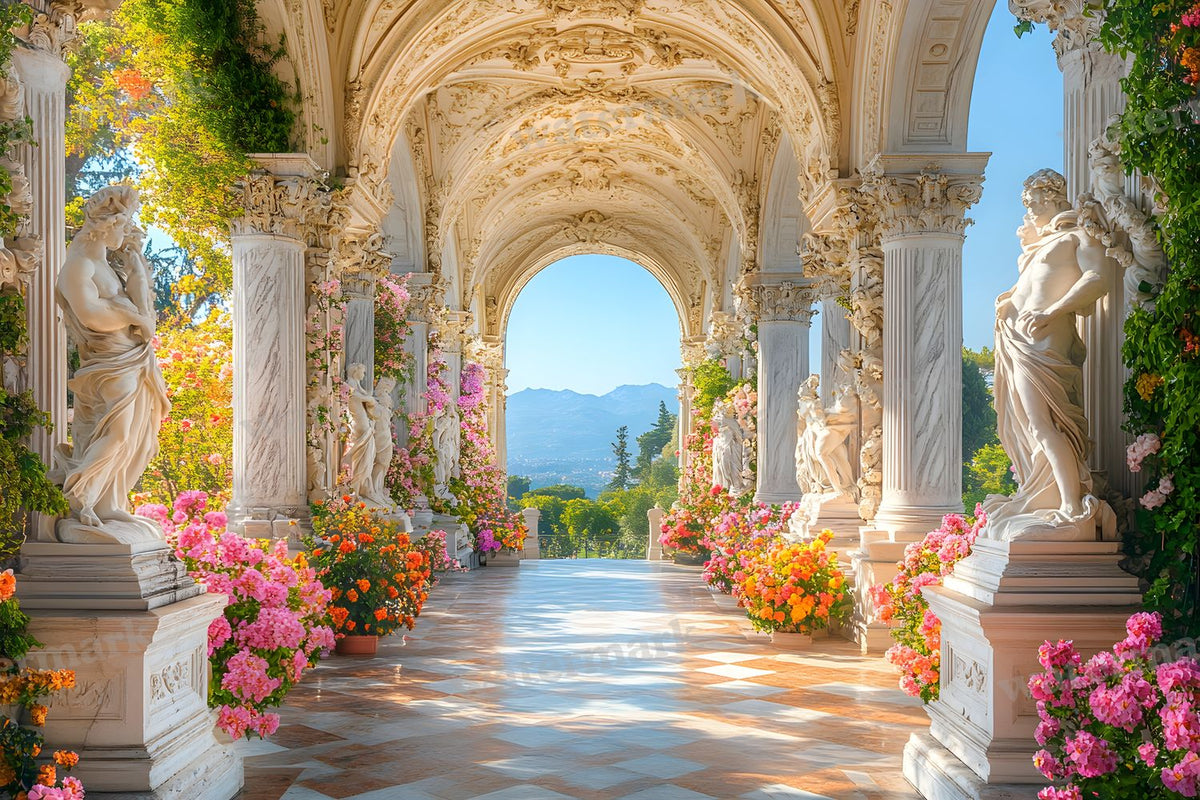 Baroque Marble Garden digital photo backdrop for photo editing, preview 77