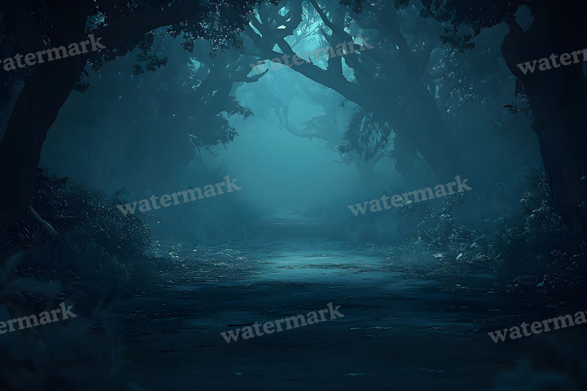 Spooky Forest digital photo backdrop for photo editing, preview 77