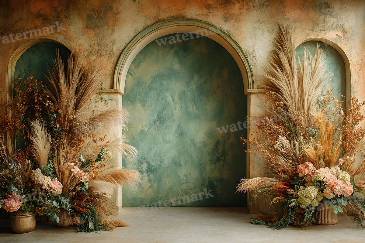 Boho Olive Arch Backdrop Images
