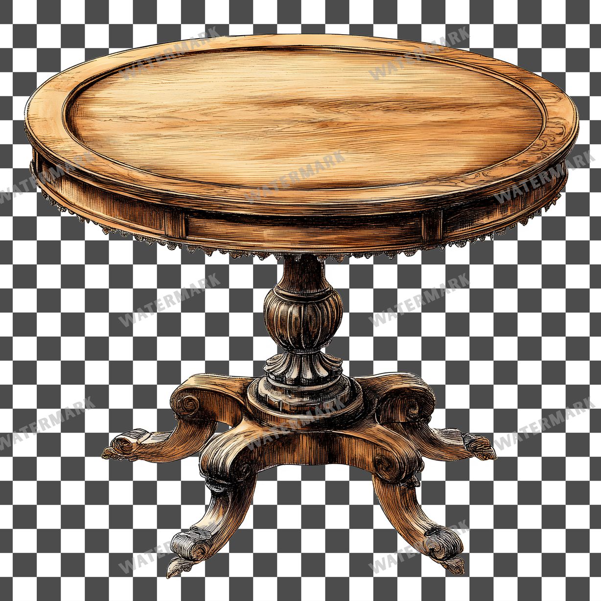 Wooden Rockin Vintage Style Clipart Pngs