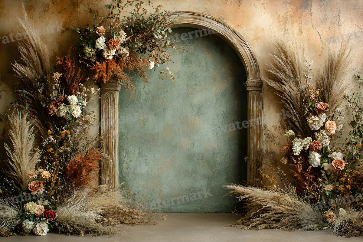 Boho Olive Arch Backdrop Images