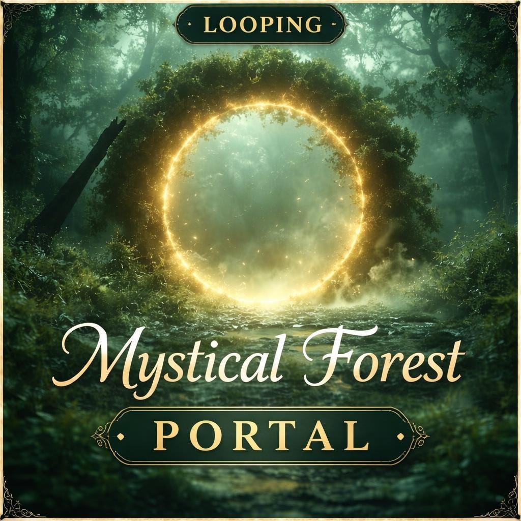 Forest Magic Portal Animated Background | Nature Forest Loop Video | Cozy Ambience, Fantasy Portal Video, Magic Loop