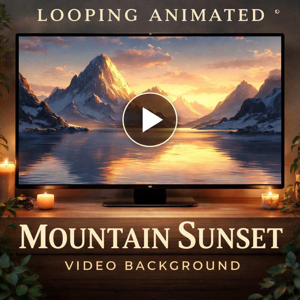 Arctic sunrise background loop | Mountain lake scenic animated video | Calming nature anime & kawaii use