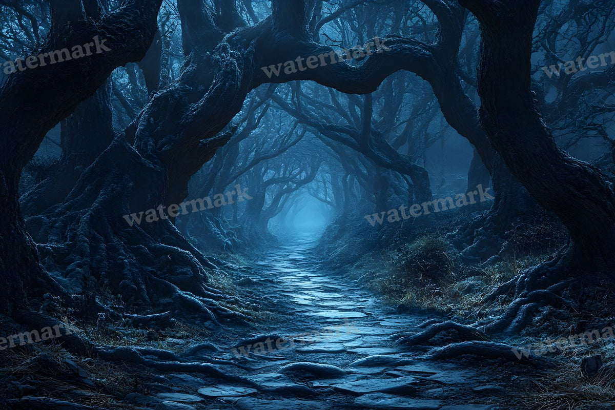 Spooky Forest digital photo backdrop for photo editing, preview 79