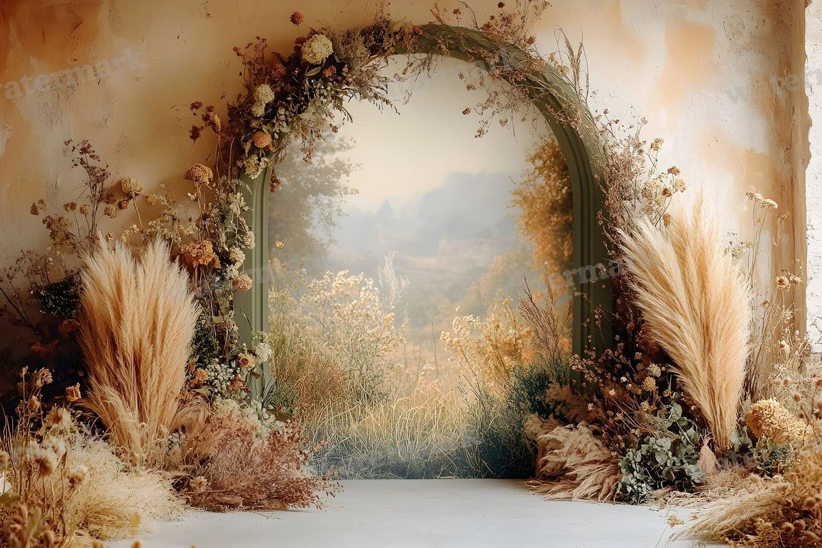 Boho Olive Arch Backdrop Images