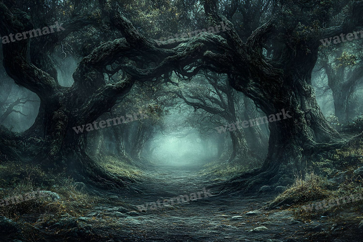 Spooky Forest digital photo backdrop for photo editing, preview 80