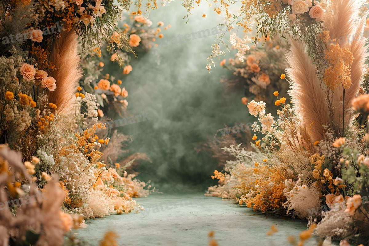 Boho Olive Arch Backdrop Images