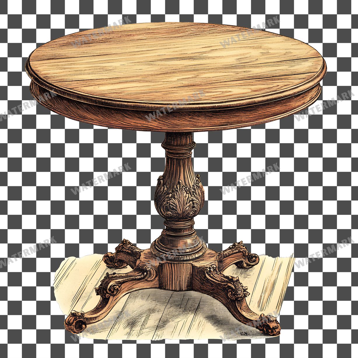 Wooden Rockin Vintage Style Clipart Pngs