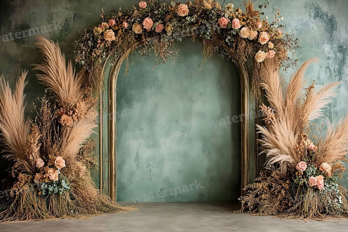 Boho Olive Arch Backdrop Images
