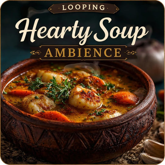 Hearty Scallop Stew Animated Background | Seamless Loop Video | Food & Drink Video Background for Menus, Streams, Social Media
