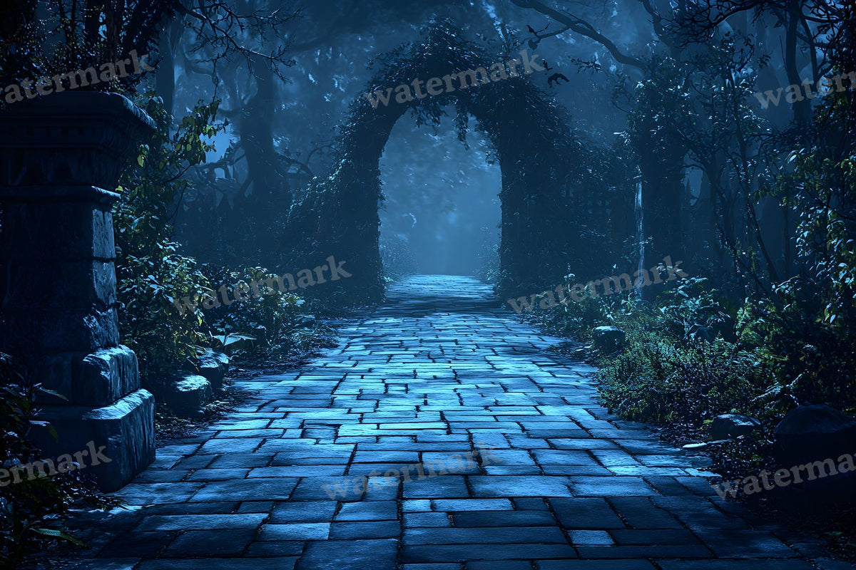 Spooky Forest digital photo backdrop for photo editing, preview 84