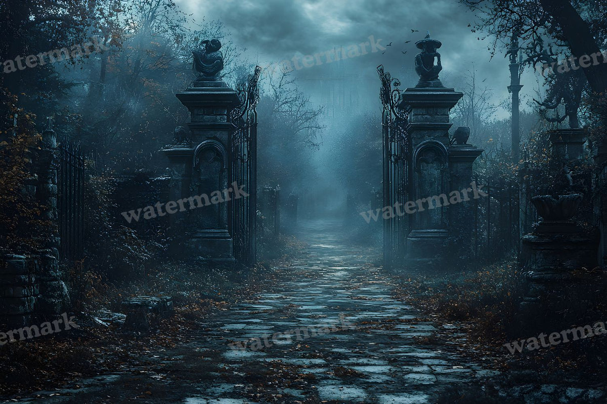 Spooky Forest digital photo backdrop for photo editing, preview 84