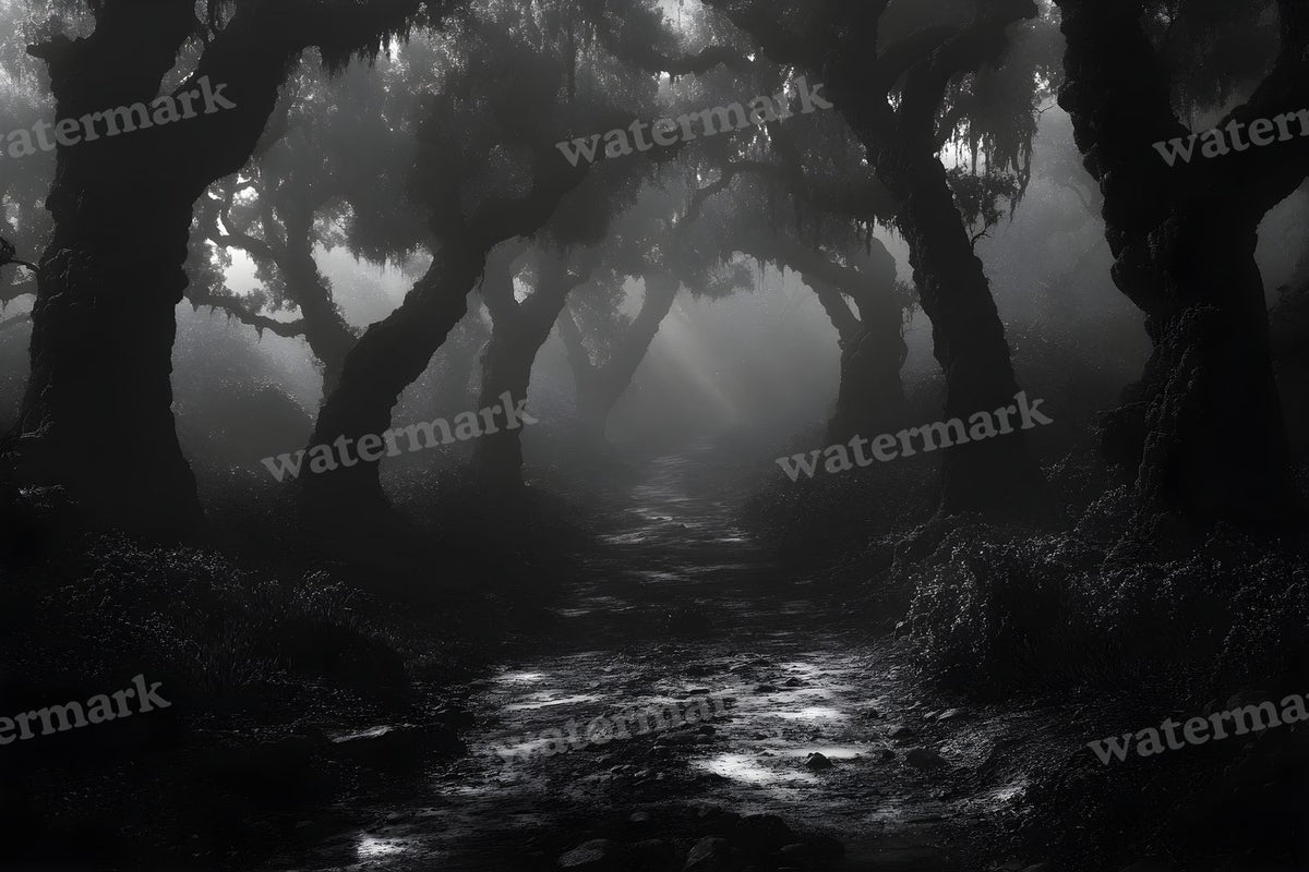 Spooky Forest digital photo backdrop for photo editing, preview 86