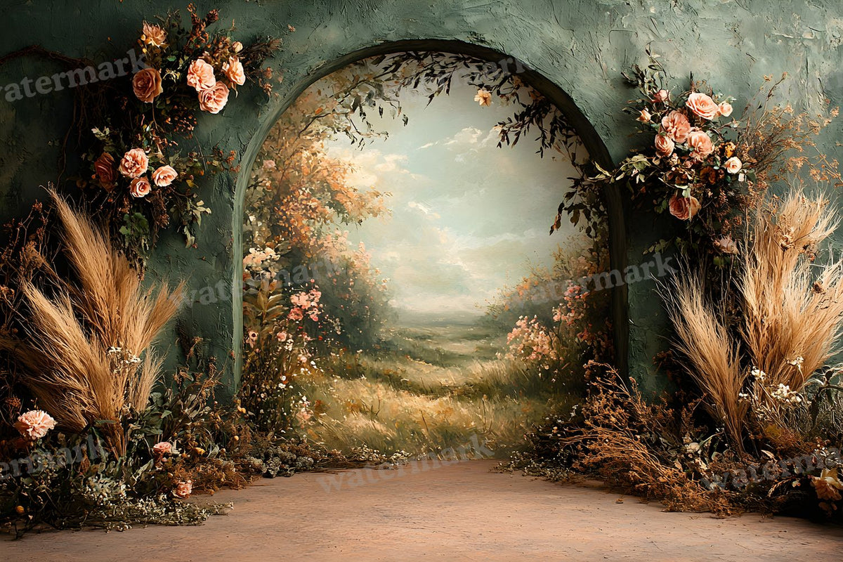 Boho Olive Arch Backdrop Images