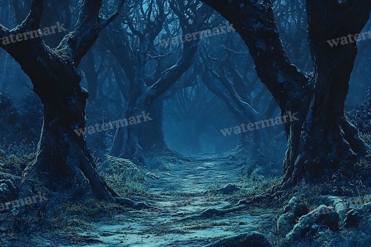 Spooky Forest digital photo backdrop for photo editing, preview 88
