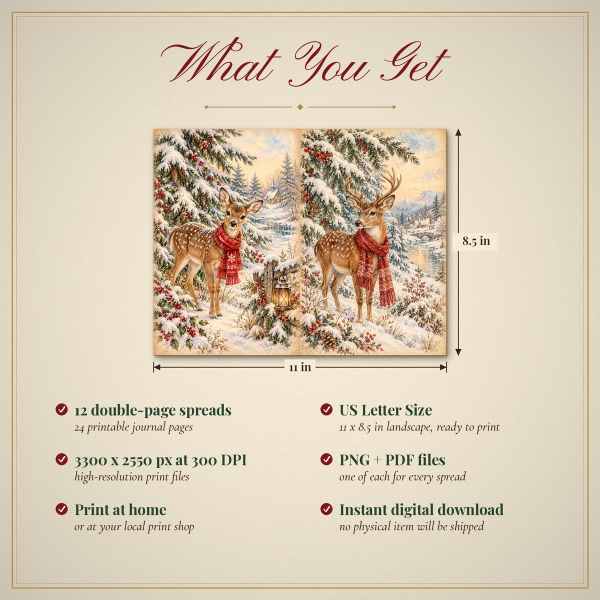 What you get: 12 US Letter Size double-page spreads, 300 DPI PNG and PDF, instant download