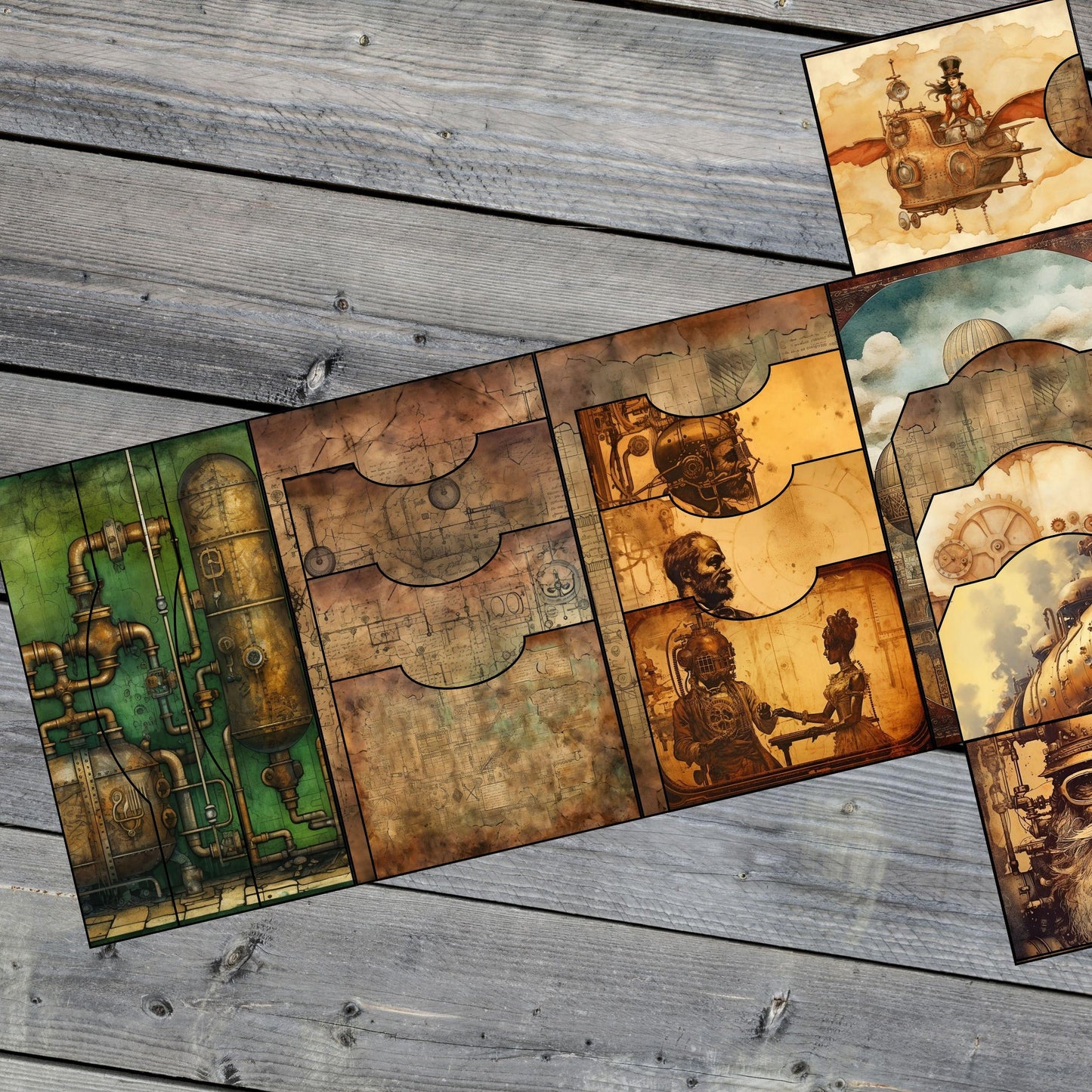 Canva Junk Journal Template - Folio Kit Canva Template - Custom Junk Journal Folio Kit - Digital Folding Folio Folder Kit, Commercial Use