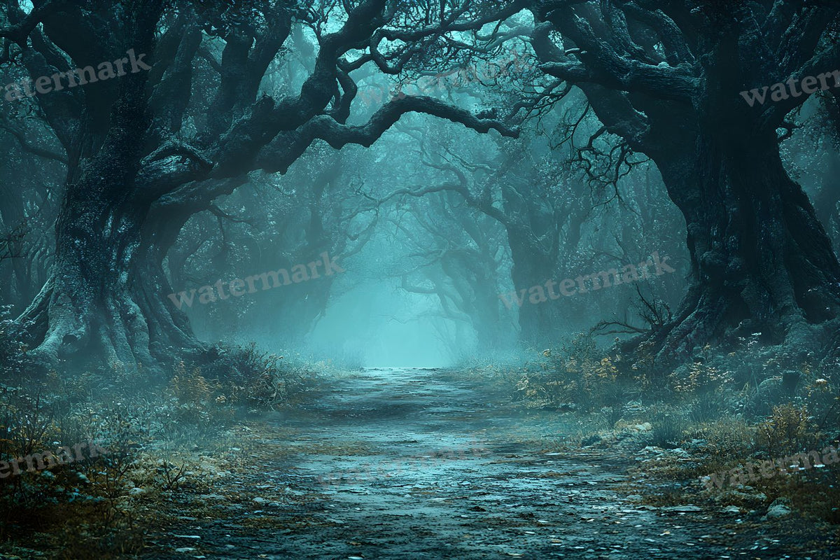 Spooky Forest digital photo backdrop for photo editing, preview 89
