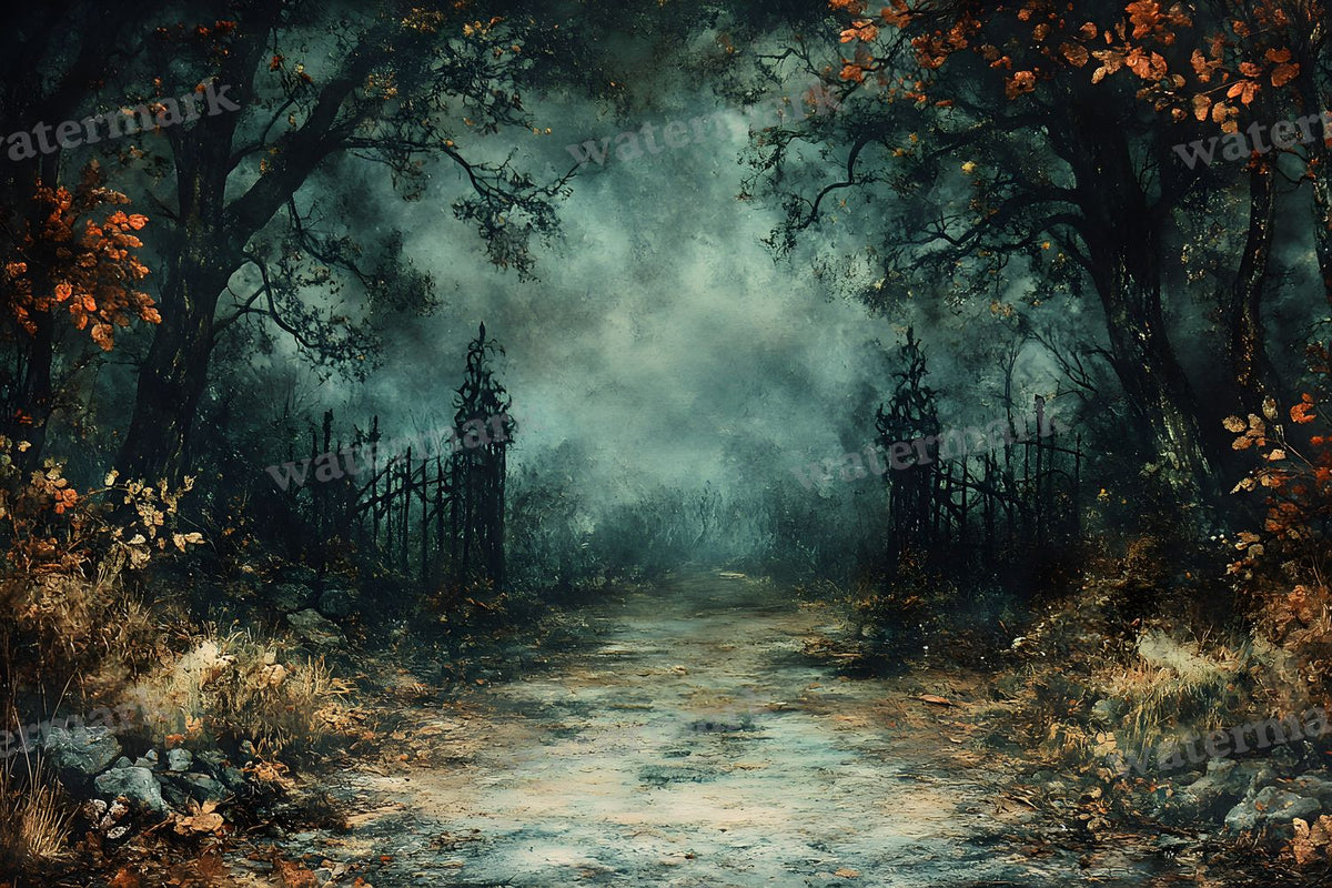Spooky Forest digital photo backdrop for photo editing, preview 90