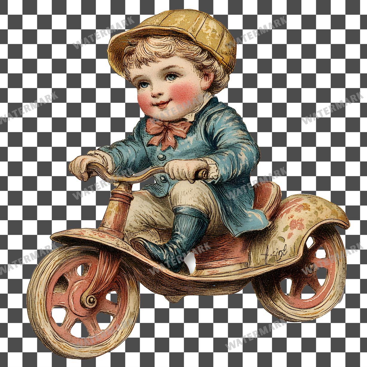 Wooden Rockin Vintage Style Clipart Pngs